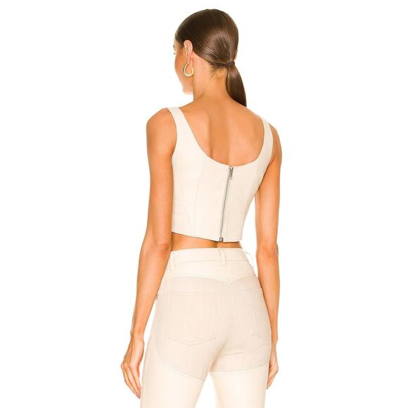 Understated Leather Mustang Bustier Top Western Cowboy Lamb Leather Cropped XS - Picture 2 of 9